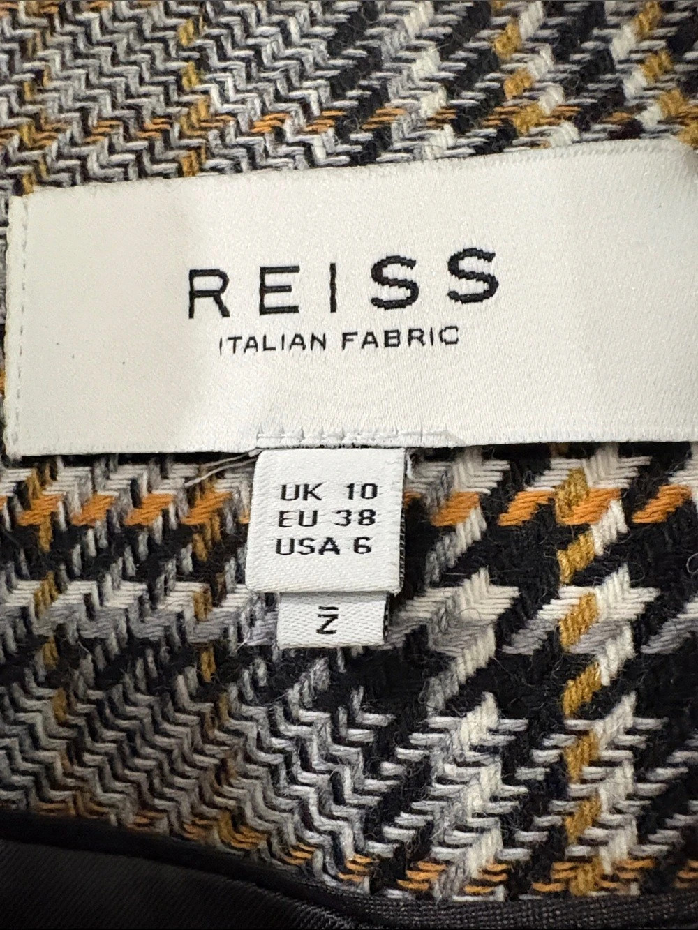 Reiss Leighton Blazer Plaid Gray & Black UK 10 - Picture 2 of 4